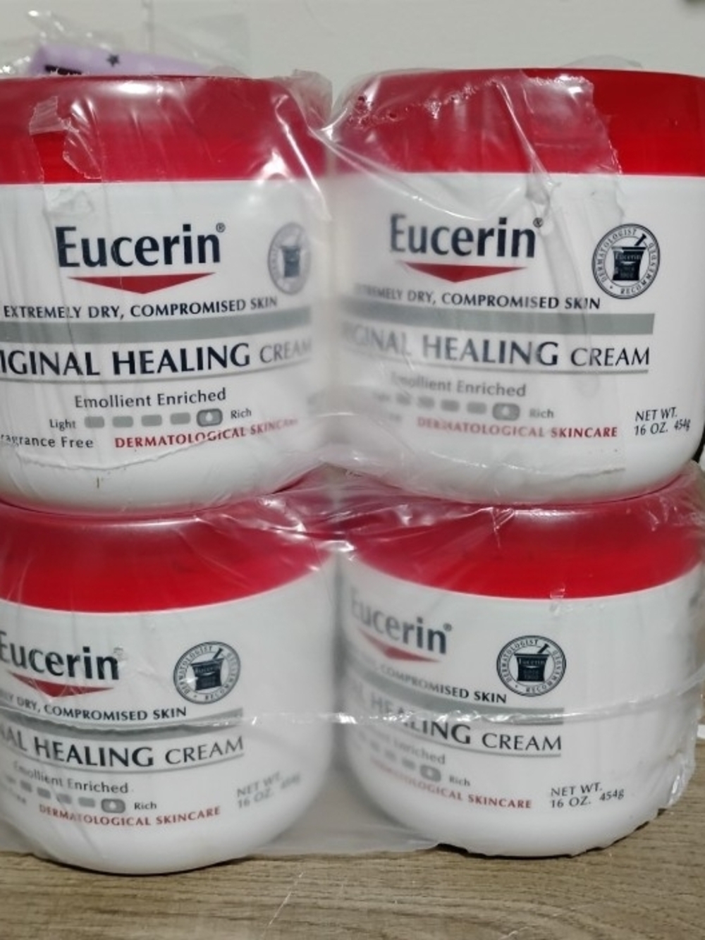 4 Pk Set Full Size Original Healing Cream - White with Red Lid (16 oz)
